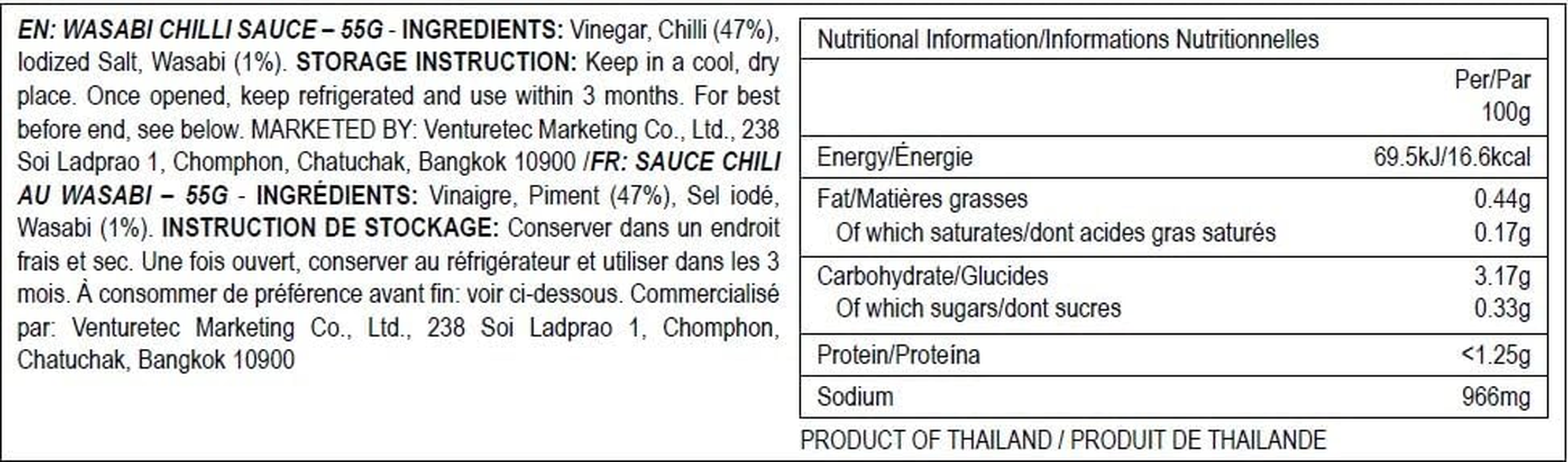 Wasabi O Red Chili Hot & Spicy Sauce - Fresh Made Japanese Sauce with Pure & Real Wasabi, Gluten Free & Vegan Wasabi Sauce for Steak & Sushi, 55G Bottle (Pack of 2) image number 4
