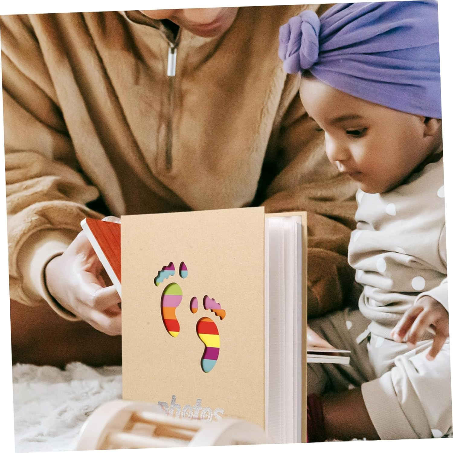 2Pcs Photo Album for Girl Boy Durable Keepsake Insert for Photos Adorable Design for Recording Growth image number 3