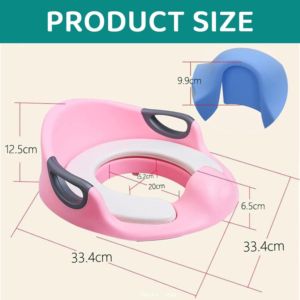 Potty Training Seat for Boys & Girls Kids Toddlers Toilet Training Seat with Detachable Soft Cushion, Sturdy Handle, Backrest, anti Slip Material (Pink) image number 2
