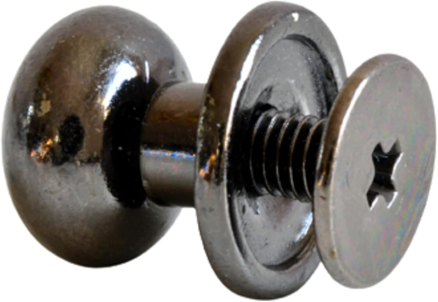 Book Screws 7 Mm | Pack of 10 | Colour: Gunmetal Grey | Screw Rivets for Leather Crafts | Sleeve Nut + Screws | Rivets 5 Mm - 12 Mm Available | Rivets for Screwing | Chicago Screws/Head Rivets