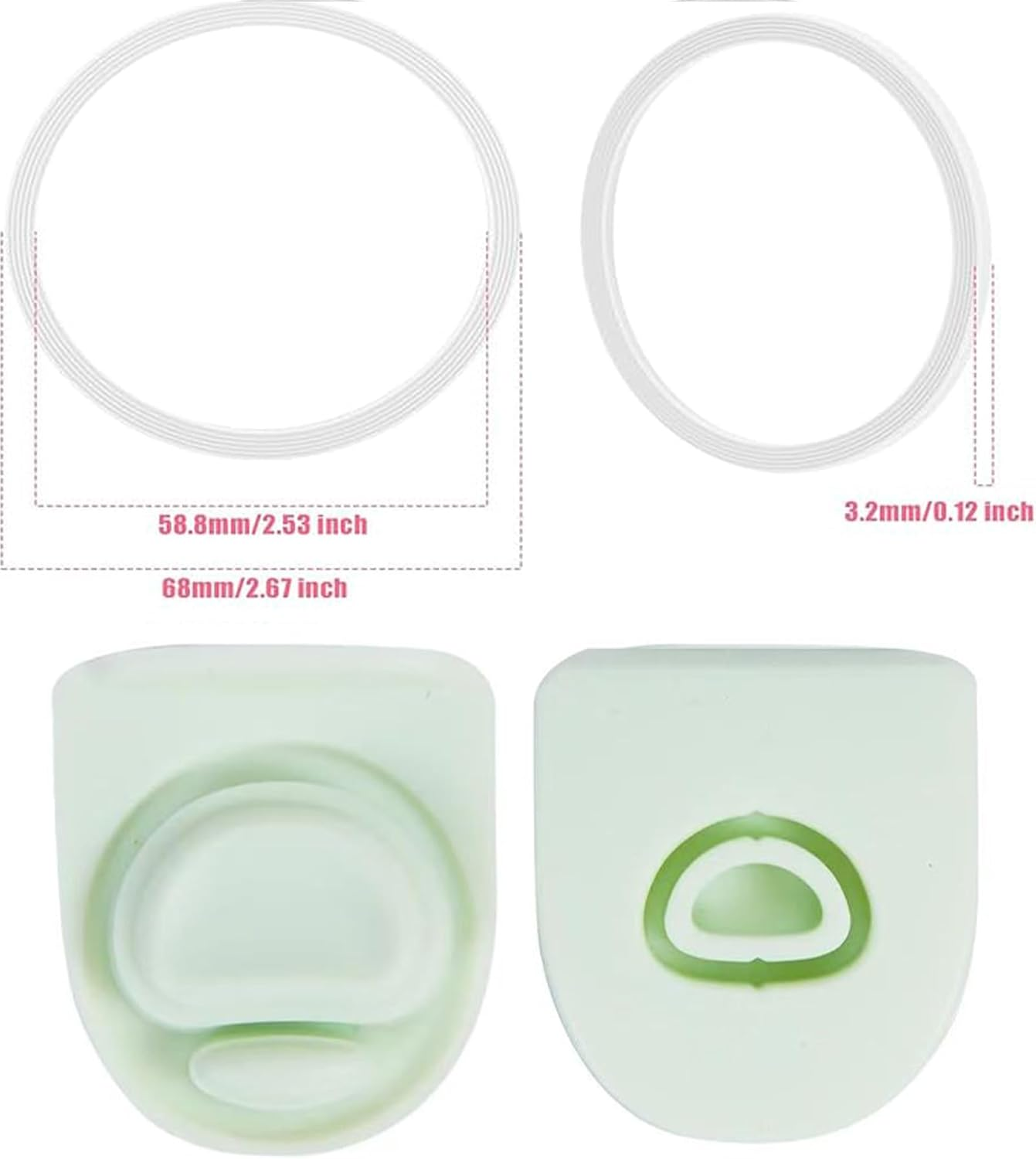 HAOQYUYN 2 Pcs Replacement Stopper and 2 Pcs Silicone Lid Seal Ring for Owala Freesip Water Bottle 24/32/40 Oz, Bpa-Free Seal Bottle Cap Mouth Stopper Gasket Silicone Plug Accessories