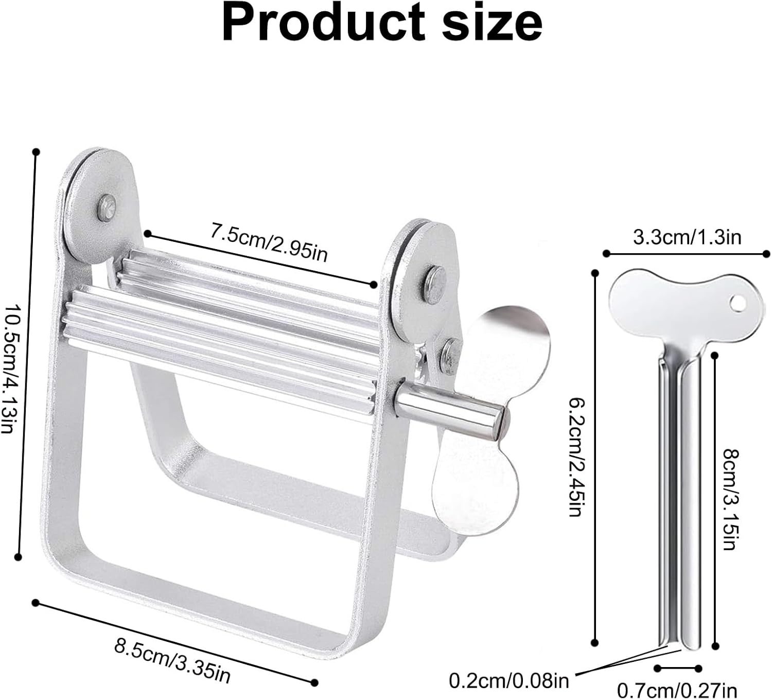 Toothpaste Squeezer Stainless Steel,Toothpaste Tube Squeezer Tool,Toothpaste Roller Tube Wringer for Cosmetic and Hair Dye,Key Roller Tube Creams Paint Squeezer,Squeezer for Home image number 4