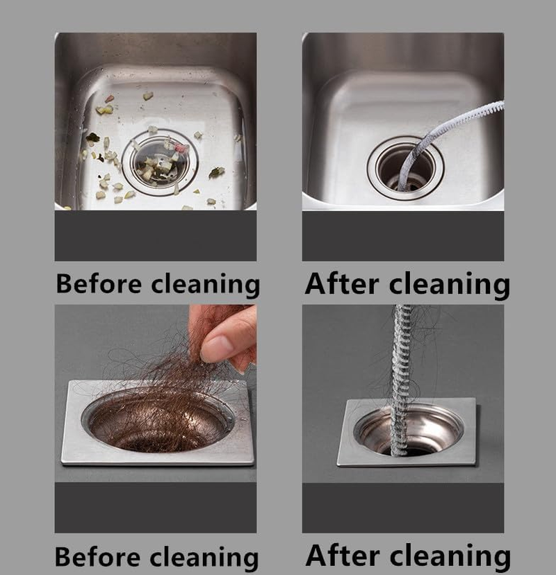Hitchuey Drain Cleaner, 45Cm Metal Core Drain Hair Cleaner, Flexible Sink and Kitchen Pipe Cleaner, Spiral Brush for Sink, Bathtub, Drain and Clogged Drains image number 4