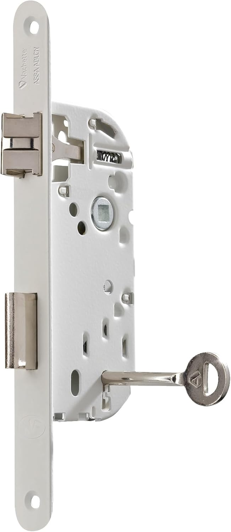Vachette D25 &ndash; Key Lock, Reversible, White, NF Level 2 Certified | round Ends, 40 Mm Spindle for Bedroom Door image number 4