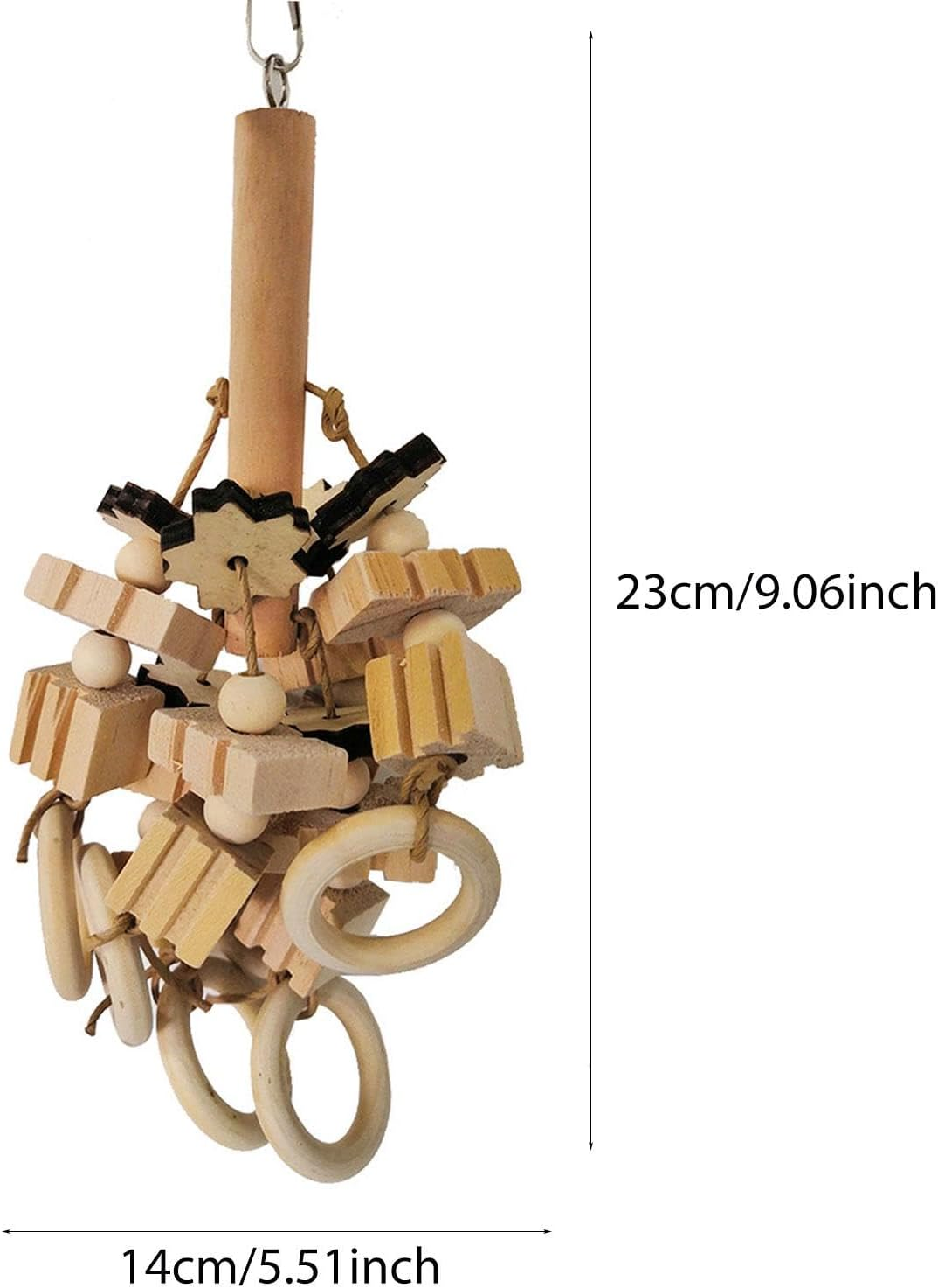 Large Parrot Chewing Toys Wooden Blocks for Cockatiel Parakeet Bird image number 2