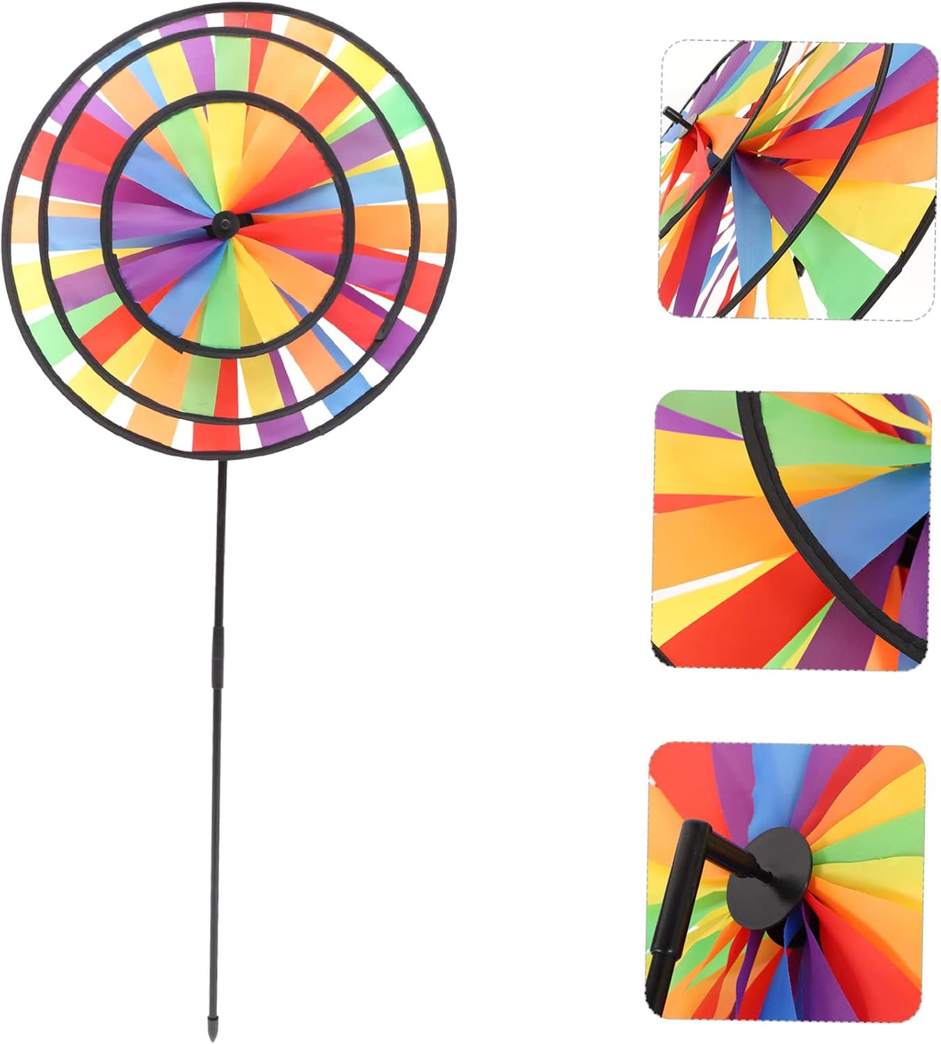 Ibasenice Toys Windmill for Yard Vibrant Colorful Windmill Cloth Wind Spinner Garden Decor Large Outdoor Pinwheels Spinners for Boys and Girls image number 3