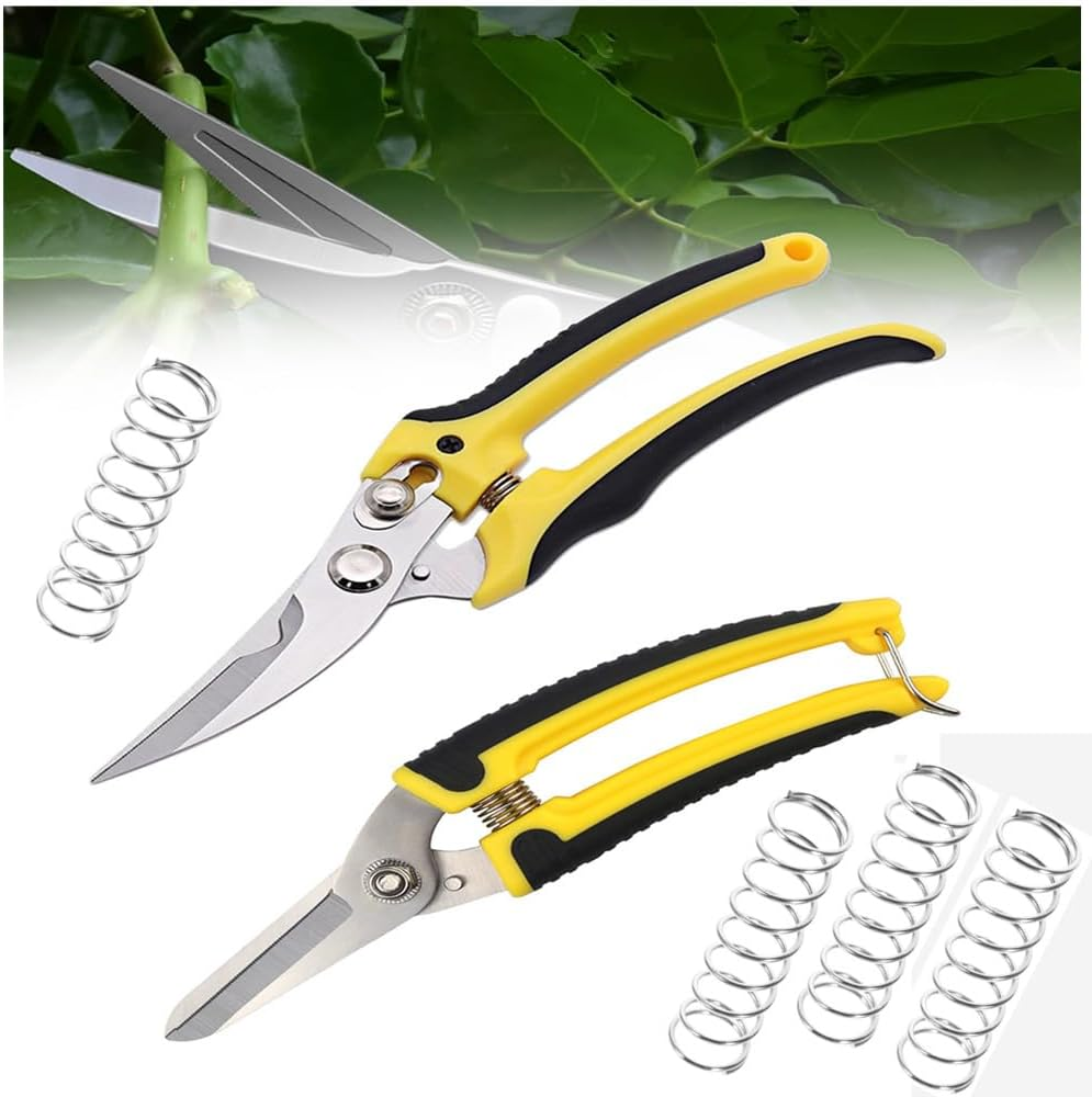 Ai-Oumleef Fruit Pruning Shears Trimming Steel Springs Small Springs Garden Pruner Tools Garden Pruner Spring Flower Pruner Spring Part (Silver 20Pcs) image number 2