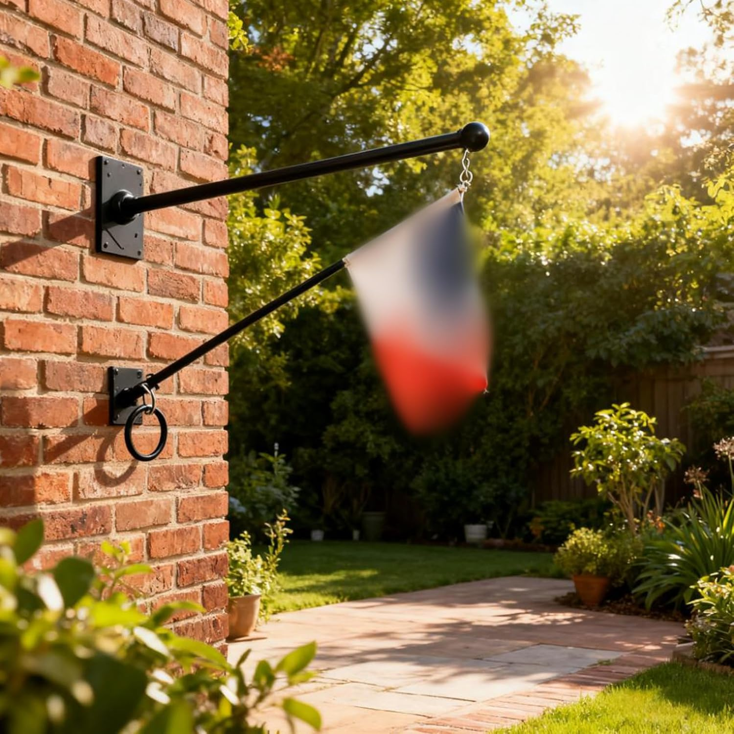 1.6M/5.5FT Telescopic Flag Pole Kit,Rotating Heavy Duty Flag Poles,Weather-Resistant Stainless Steel Guide Banner Flagpole with 360&deg; Rotating Rings, for House Residential,Or Commercial image number 1