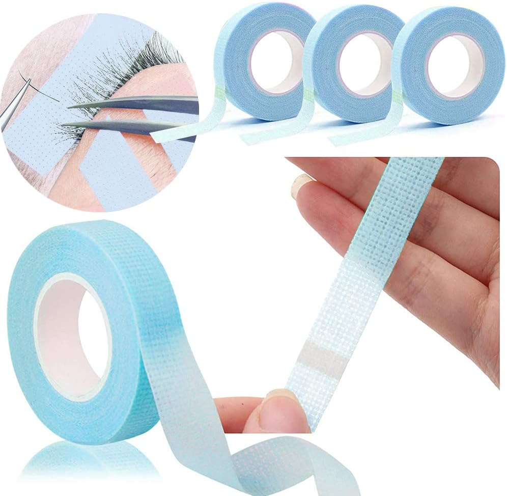 EBANKU 6 Rolls Breathable Blue Eyelash Extension Tape - Micropore Fabric under Eye Tape for Lash Extension Supply
