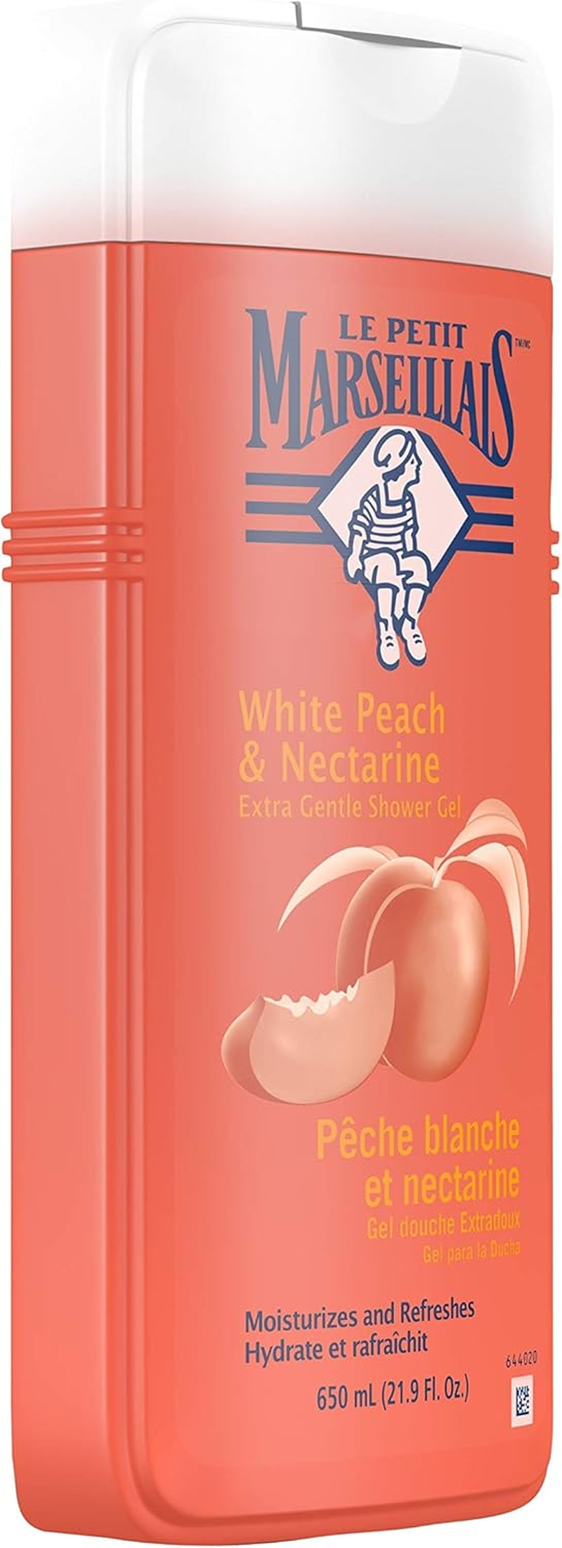 Le Petit Marseillais Extra Gentle Shower Gel with White Peach & Nectarine, Moisturizing & Nourishing French Body Wash Ph Neutral for Skin, 21.9 Fl. Oz image number 5