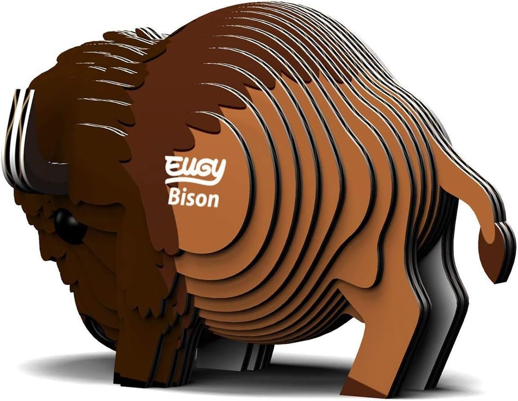 EUGY 045 Bison 3D Puzzle - 24 Piece Eco-Friendly Educational Toy Puzzle for Boys, Girls & Kids Ages 6+ image number 1