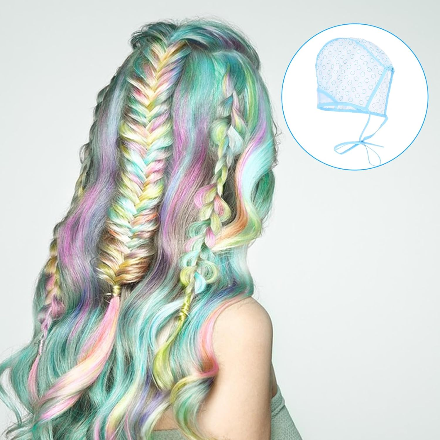 Set of 6 Highlight Hood Set, Adjustable Colouring Highlighting Cap, Hair Highlight Cap with 2 Plastic Hooks, Highlight Hood Hair Dyeing Accessories for Salon Home Use Dyeing Hair Hairdressing Tool image number 6