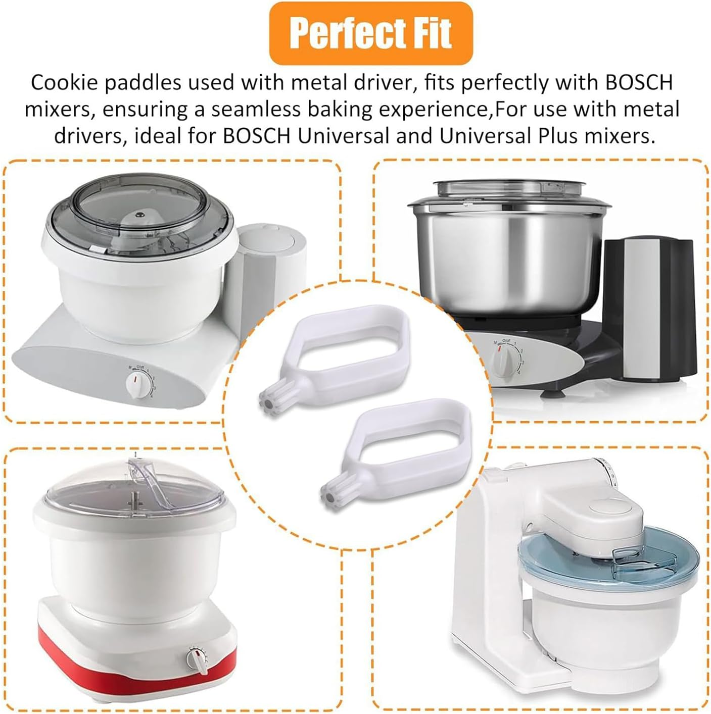 2 Pack Cookie Paddles Fit for BO-SCH Mixers,Cookie Dough Paddles Replace for BO-SCH Universal&Universal plus Mixer,Food Grade image number 5