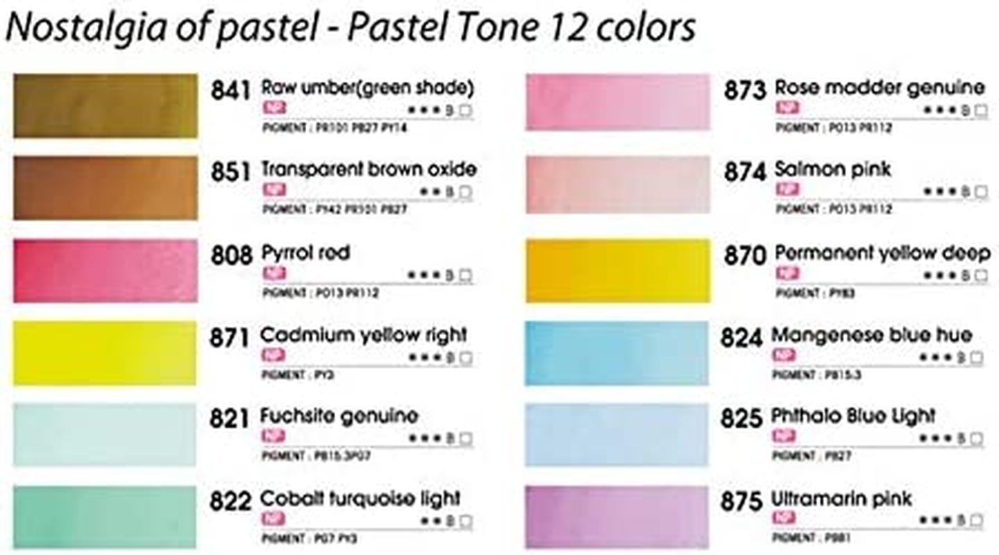 Mungyo Professional Solid Water Colors 12 Pan Colors Pastel Tone image number 2