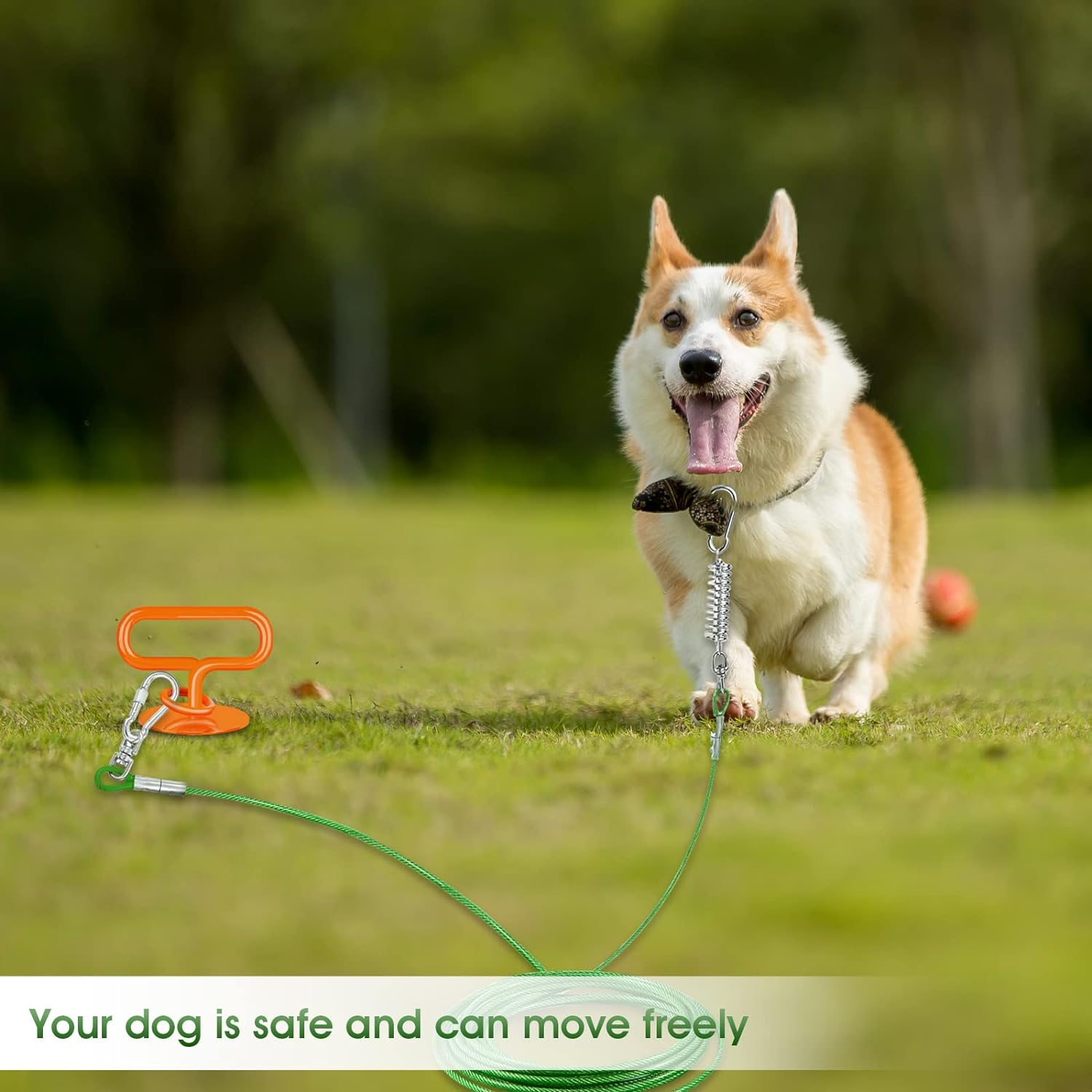 Heavy Duty Dog Anchor, Dog Tie Out Stake for Dogs up to 220Lbs, 360&deg; Degree Rotation Dog Tether, No Tangling Dog Stake Kits for Yard, Outdoor, Beach, Trampoline(1 Pack) image number 6