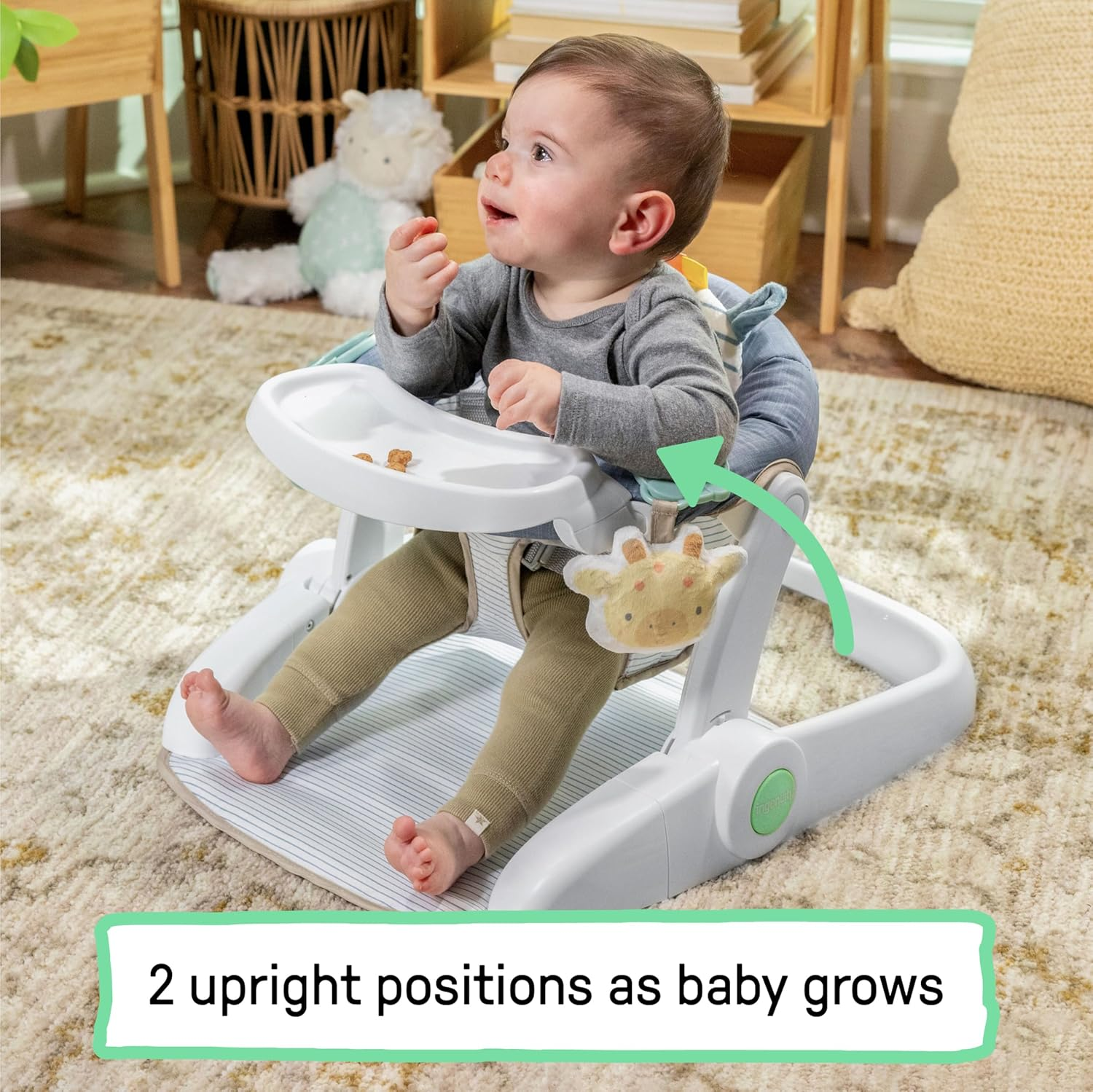 Ingenuity Prop Spot Baby Seat with Removable Tray, 2 Linkable Toys, Prone Mat, Gender Neutral, 4-12 Months image number 5