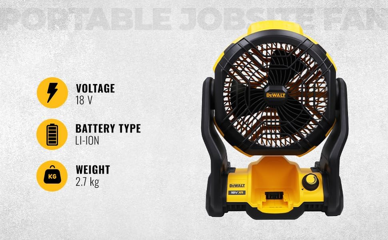 Dewalt DCE512N-XJ 18V XR Li-Ion Cordless Jobsite Fan - Skin Only image number 6