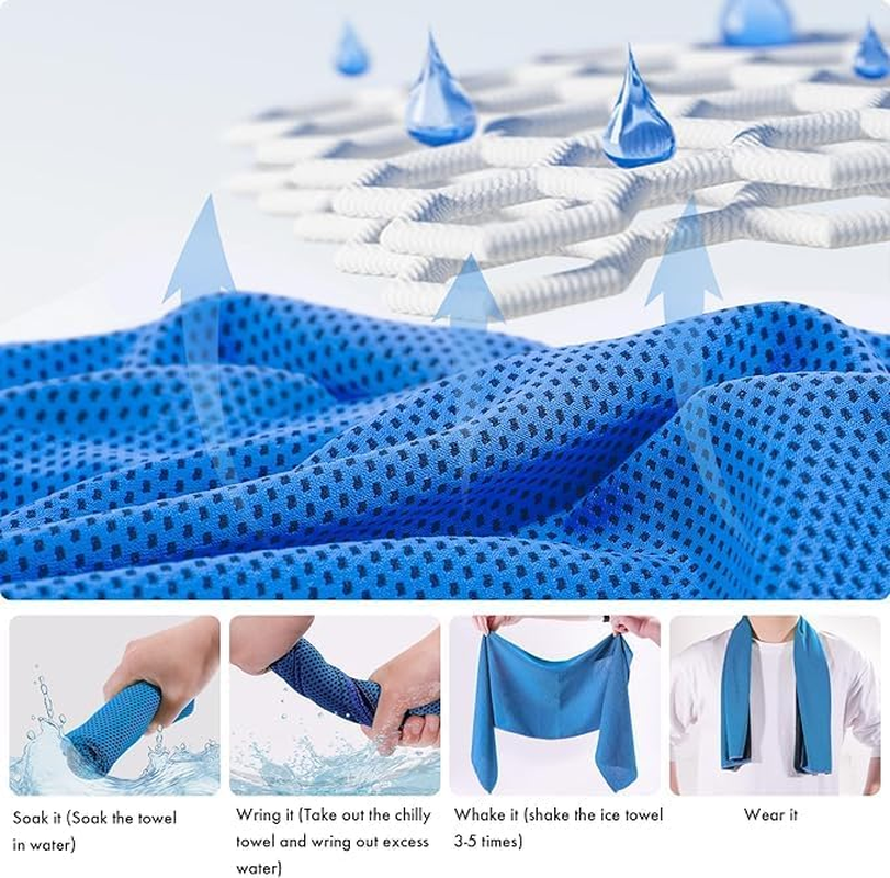 4 Pack Cooling Towels (40"X12"), Cooling Towels for Neck and Face, Gym Towel for Working Out, Soft Breathable Microfiber Ice Towel for Yoga Sport Running Golf image number 5