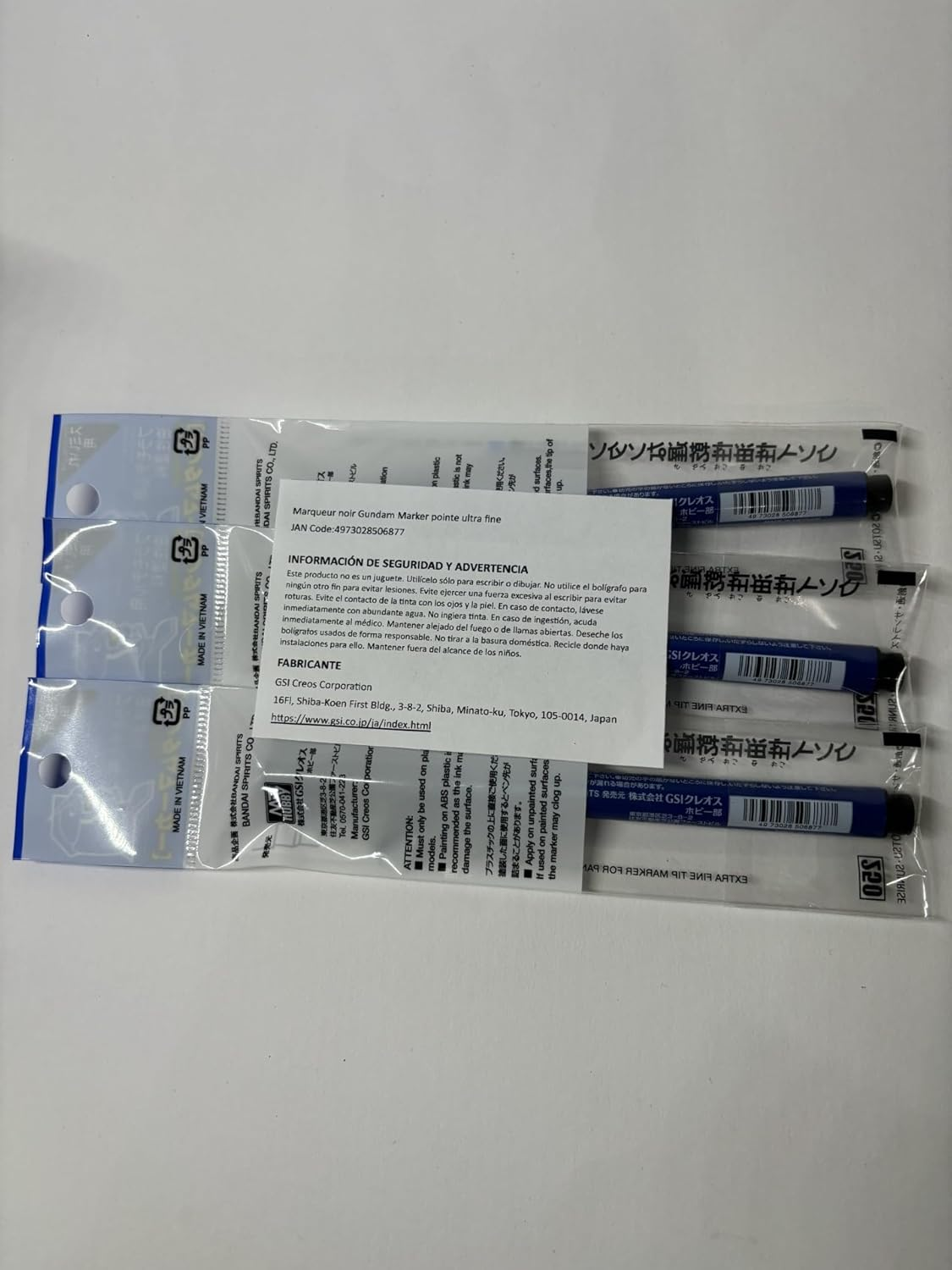 [Set of 3] Gundam Marker Sumi-Ire Black / Ultra Fine Type GM01 by GSI Creos image number 2