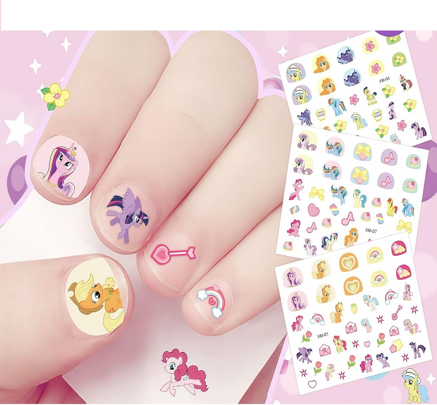 BUYLONG Nail Art Stickers,30Pcs Frozen Princess Luminous Nail Stickers for Kids,Cute Kawaii Cartoon Nail Stikers Self-Adhesive Nail Decals for Little Girls Birthday Xmas New Year Nail Tip Decoration