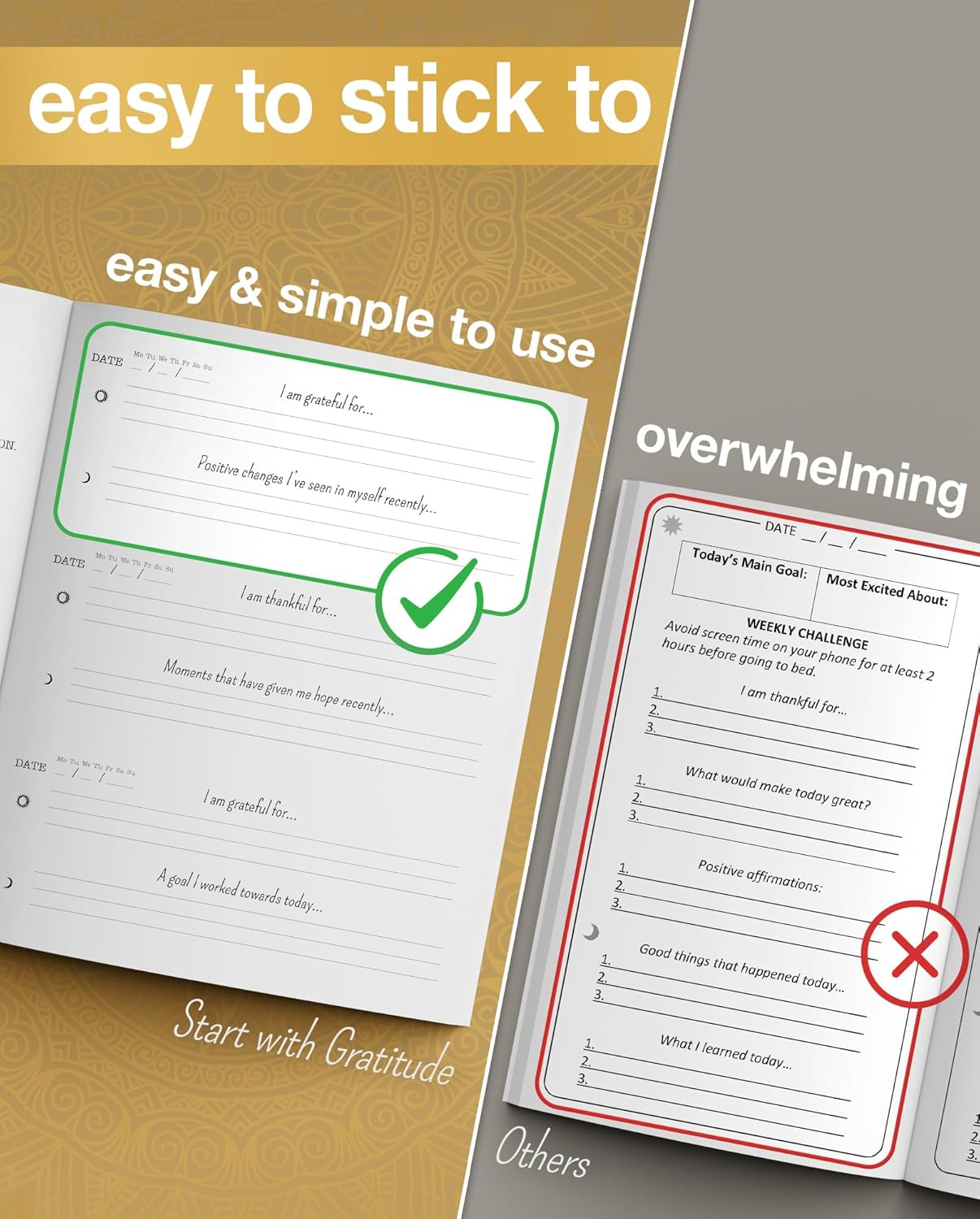 Start with Gratitude: Daily Gratitude Journal | Positivity Diary for a Happier You in Just 5 Minutes a Day