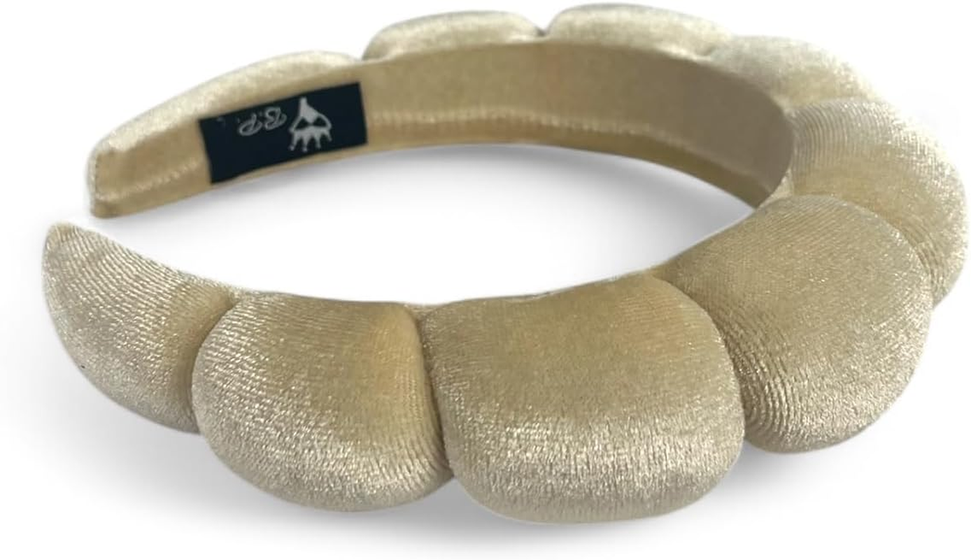 Bottega Della Principessa - Ladies Curved Velvet Headband - Viral Headband Tiktok for Skincare - Makeup - with Organza Bag image number 1