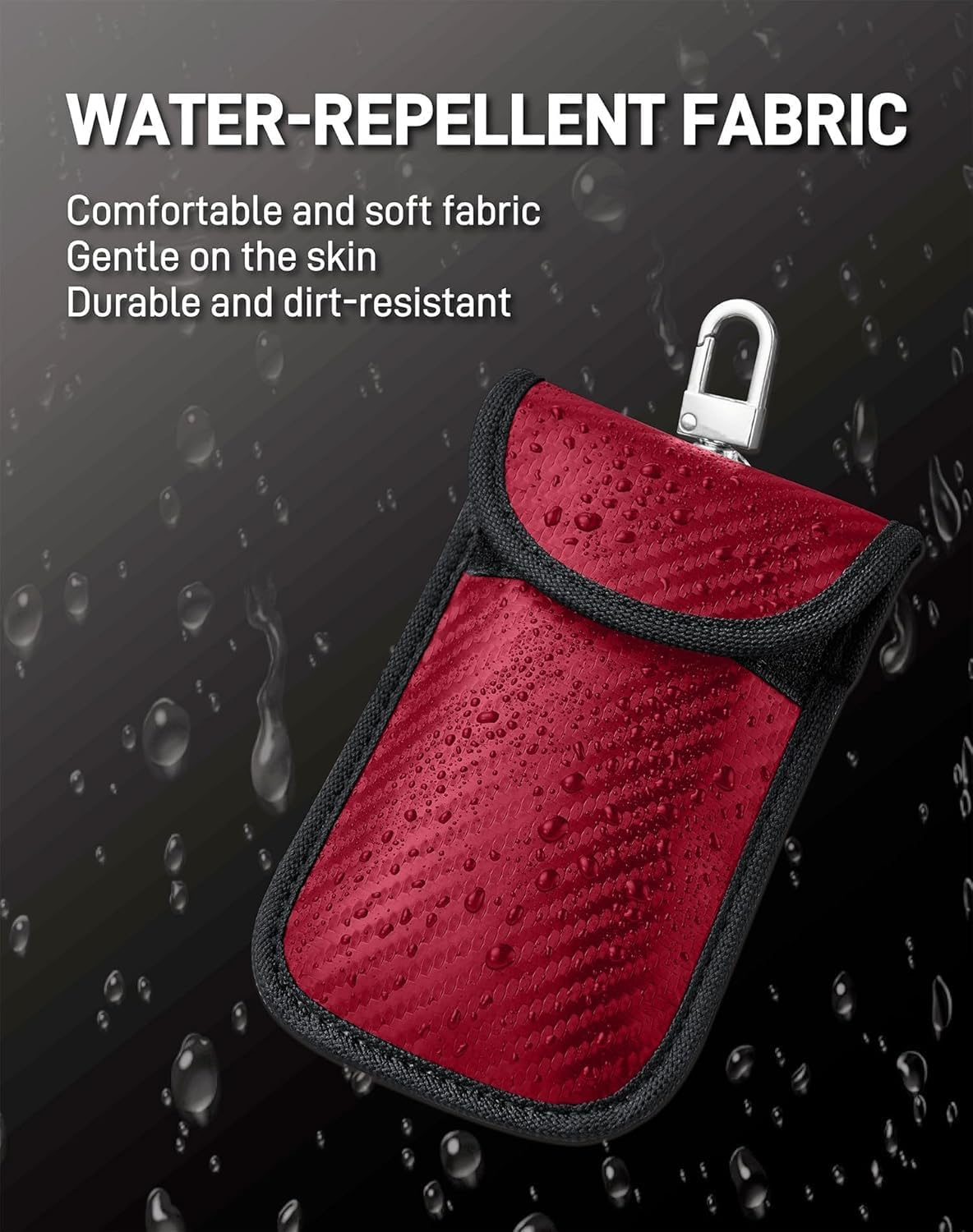 Car Key Protector(2 Pack)&ndash; Car RFID Signal Blocking, Car Security Protection, Anti-Theft Pouch, Anti-Hacking Case Blocker (Red, One Size) image number 1