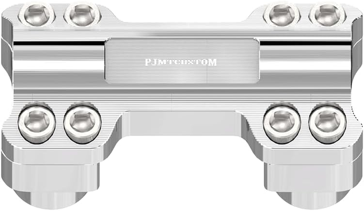 Chrome 1 1/4 Handlebar Risers with Clamping Cover Fits for Harley Davidson Softail Dyna FLS FXD Road King Tourings with 1.25" Knurl Center (Chrome) image number 5