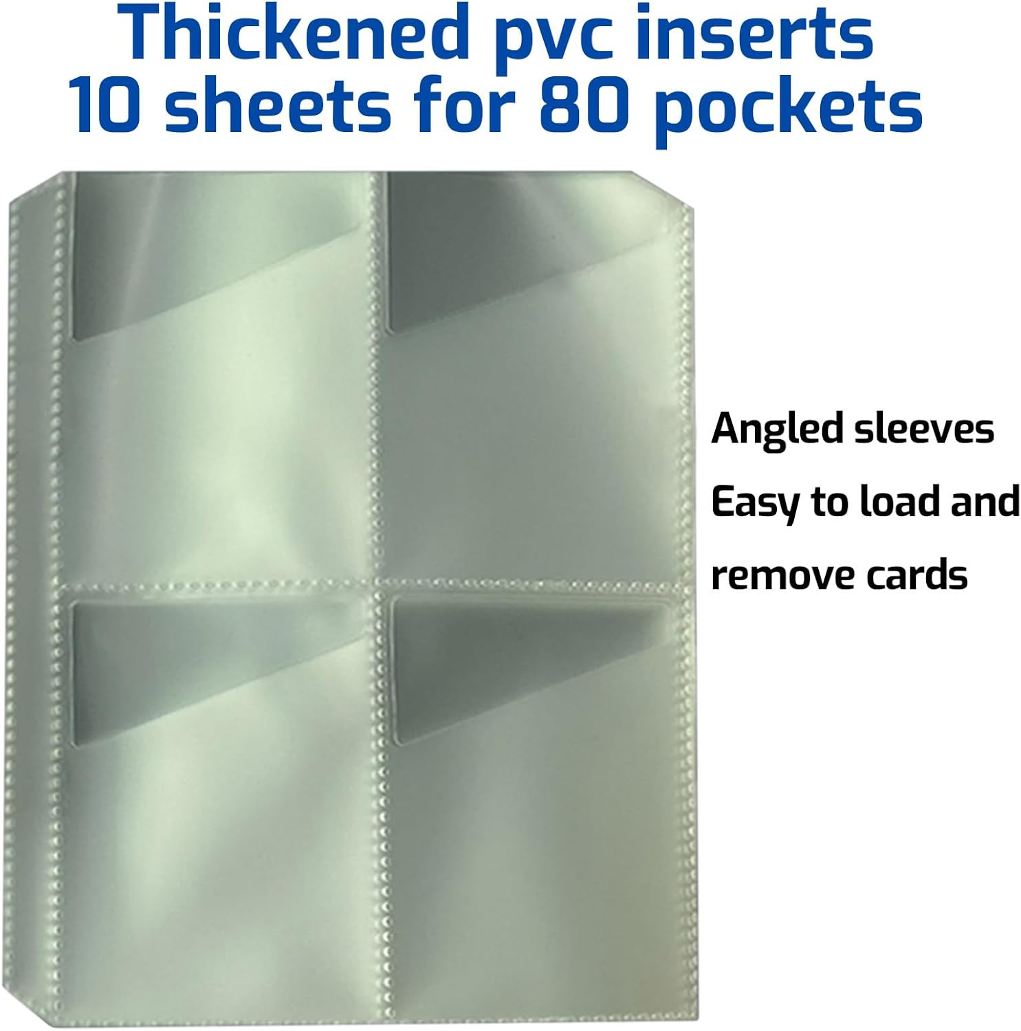 Tzylomirx Card Case Holder for Yoto Cards - 80 Pockets Card Holder Storage with Carry Strap and Zipper for Yoto Mini Cards, Card Binder Holder with Sleeves for Journey - Blue image number 4