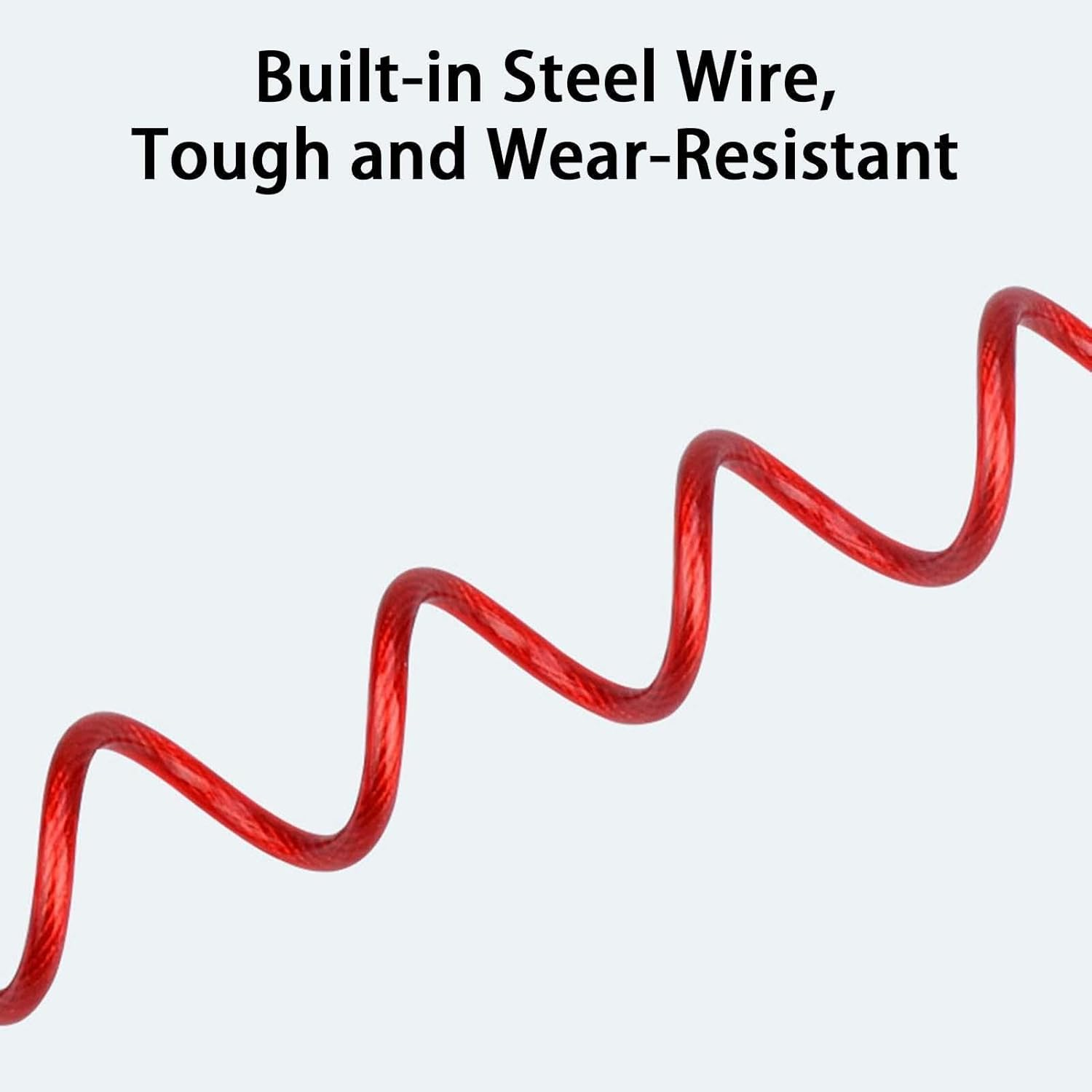 Helmets Lock Cable,Disc Lock Cable for All Kinds of Locks | Disc Lock Reminder Cable, Alarm Lock Security Spring Reminder Cable for Scooter Motorcycle Brake Disc - Black image number 6