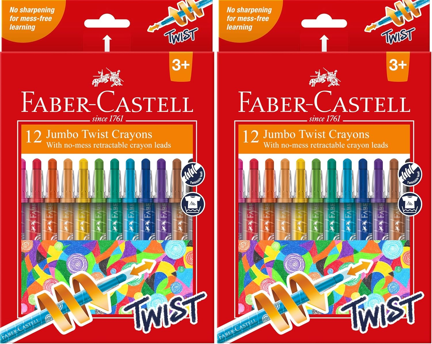 Faber-Castell Jumbo Twist Crayons, Assorted &ndash; 12 Count (Pack of 1), (21-010093) image number 4