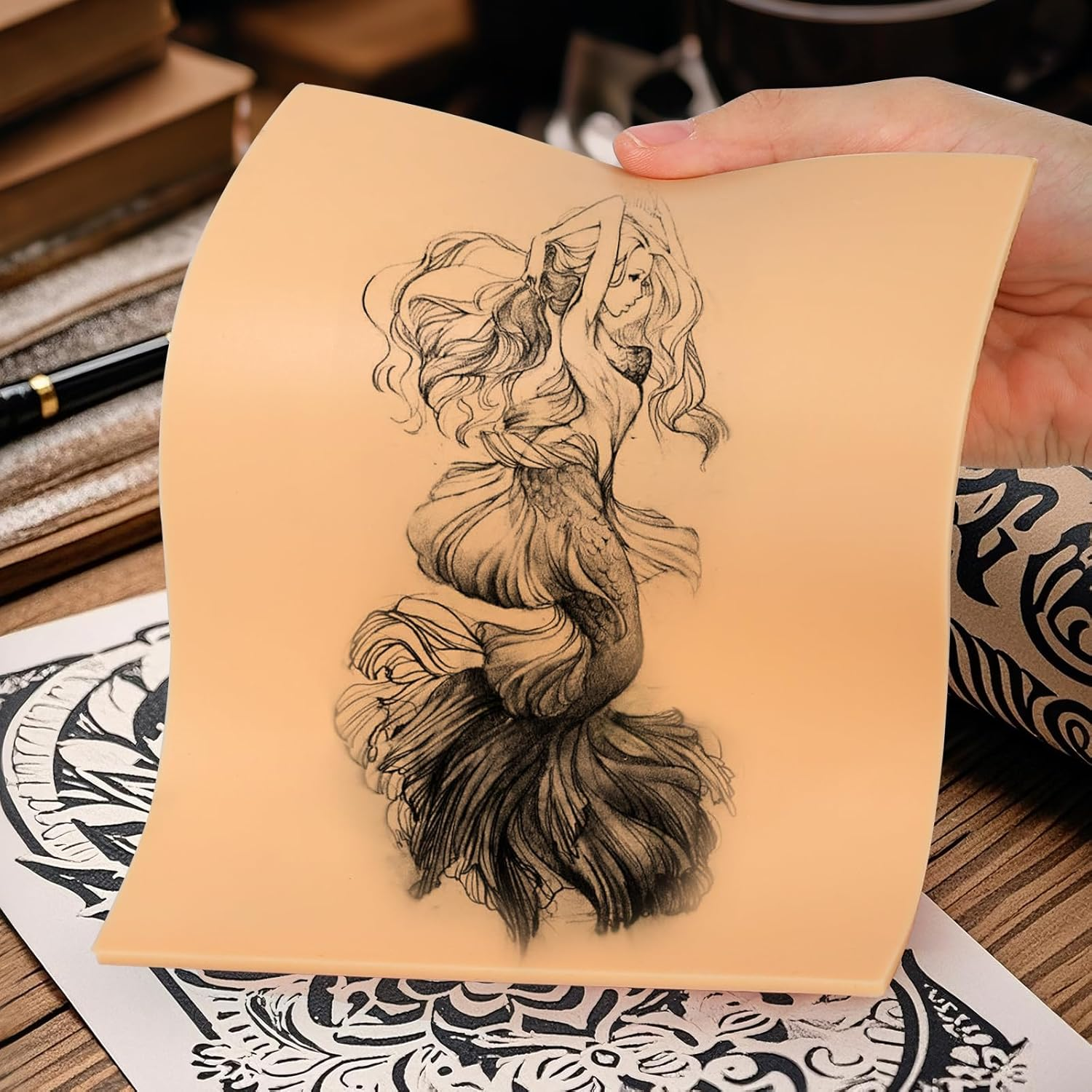 Practice Skin for Tattooing 3 MM, Thicker Design with a Realistic Feel and Easy to Color, Fake Skin Tattoo Perfect for Both Professional Tattoo Artists and Beginners. (14 PCS) - 6 Pcs image number 6