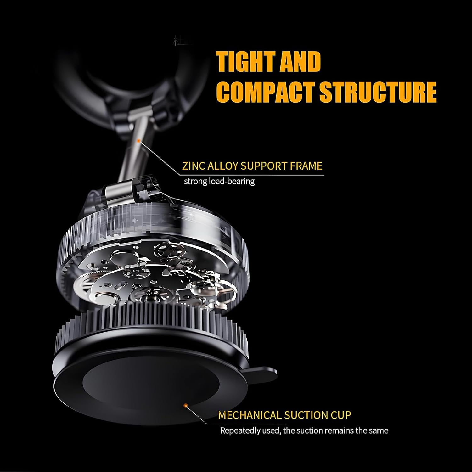 Anberyoo Vacuum Magnetic Car Phone Holder, 360 Rotation Super Strong N55 Magnetic Force Mag-Safe Car Mount for Iphone & Android, Reinforced 66LBS Ultra Suction Cup Phone Holder for Car/Gyms//Mirror image number 2