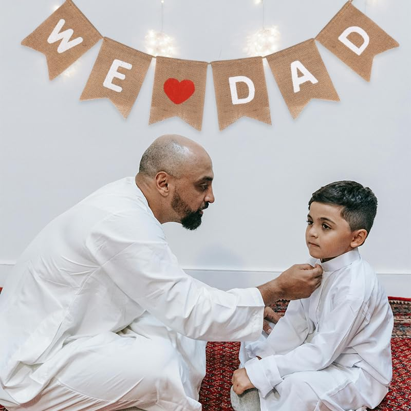 Fathers Day Decorations for Party Banner for Dad Birthday Party Decor for Men Dadddy Dads Sign Banner Burlap We Love Dad Banners Party Decoration for Home Office Outdoor Indoor image number 6