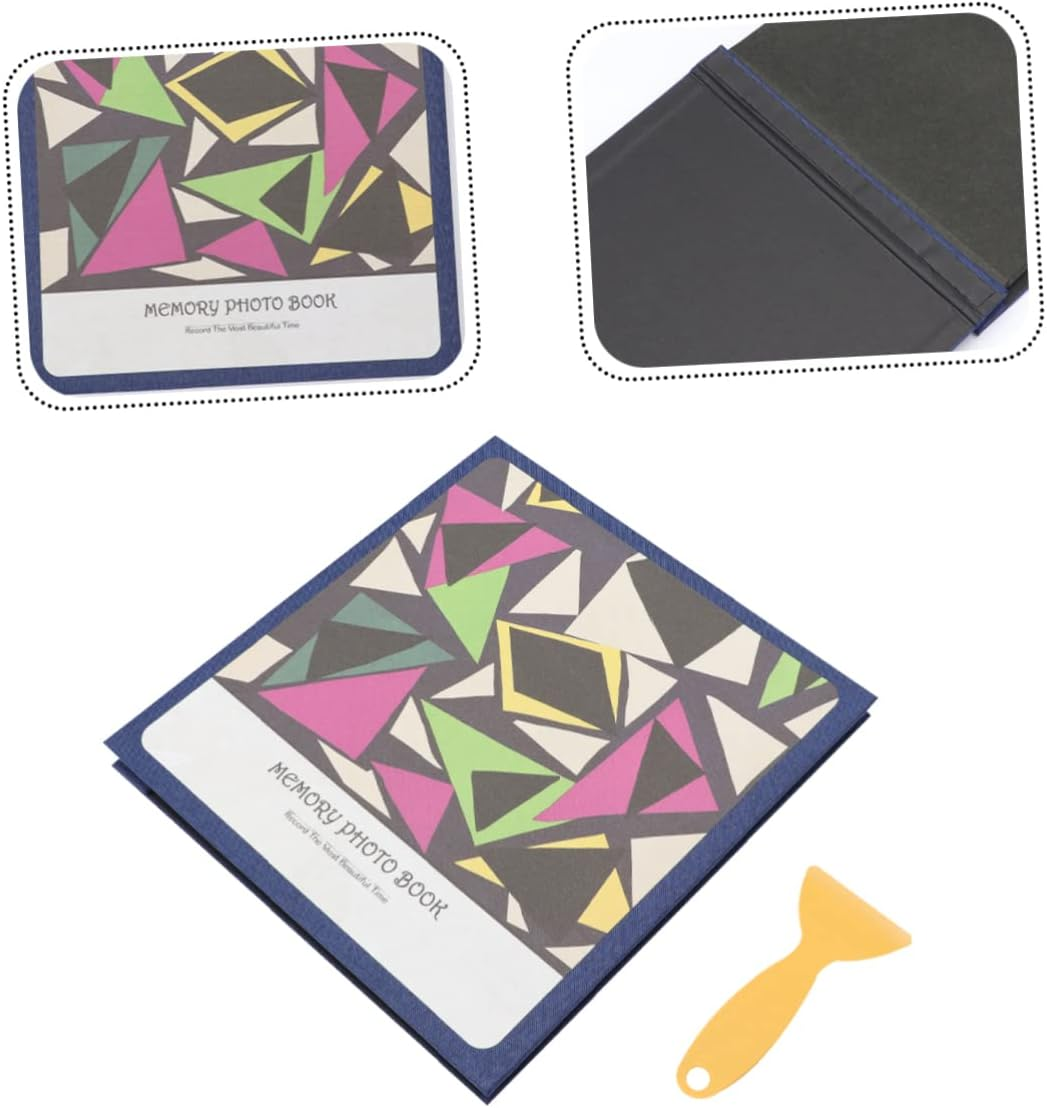 Cabilock Retro Photo Album Book Diy Scrapbook Laminated Album Large Capacity Self Adhesive image number 4