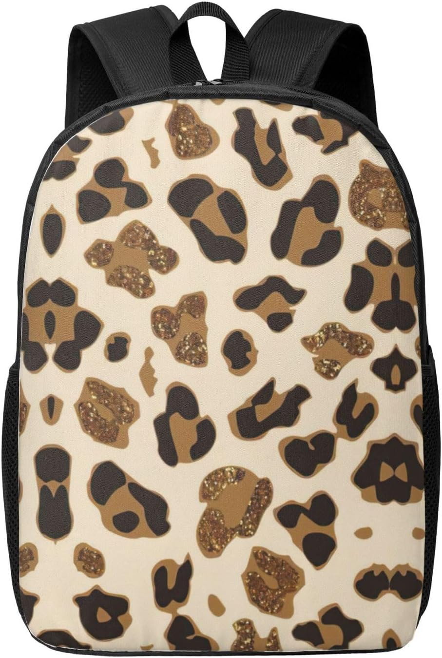 JEJEA Animal Leopard Print Lightweight Casual Backpack, Laptop Bag for Men Women,Business Rucksack Simple Daypack, Black, One Size image number 4