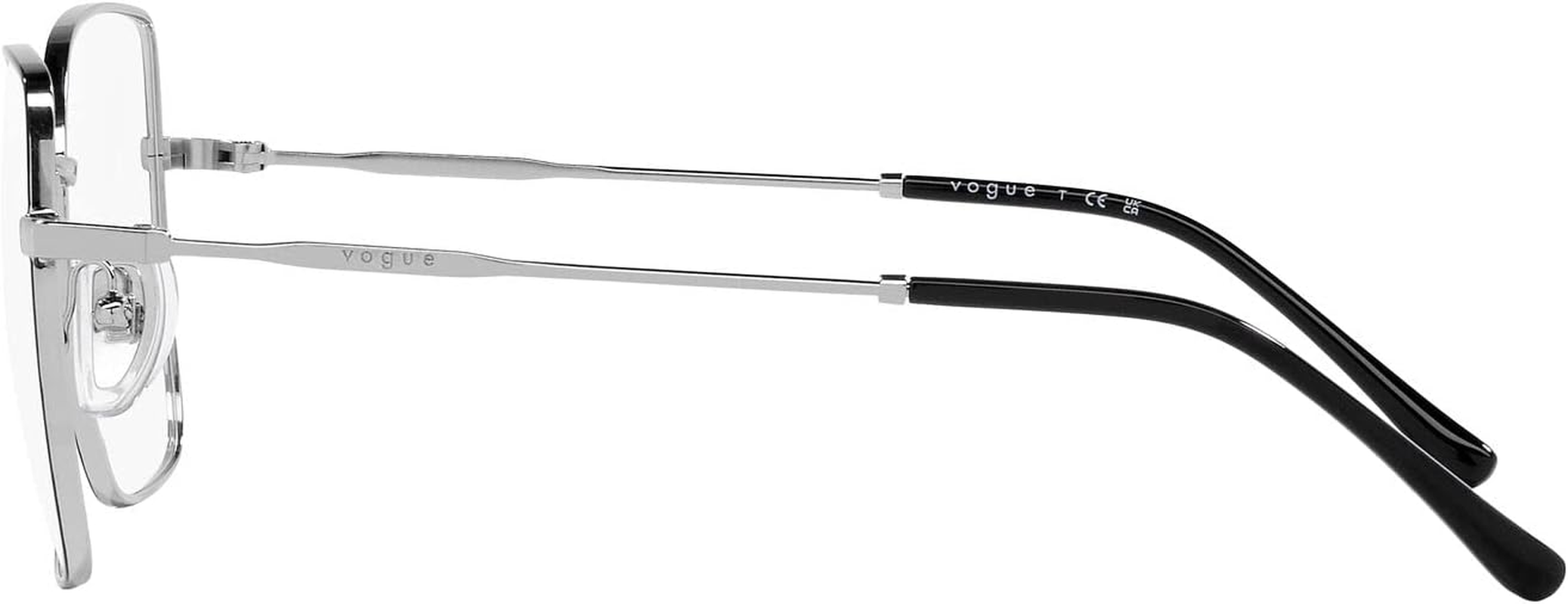 Vogue Eyewear Women'S Vo4274 Square  Eyewear Frames, Top Black/Silver/Demo Lens, 51 Mm image number 5