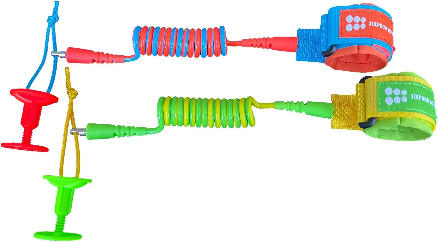SIXPACK ACTION Bodyboard Wrist Leash 4Ft 6Mm Coils, Adjustable Wrist Cuff for Kids and Teenagers, Wrist Sized Approx 140Mm-190Mm image number 2