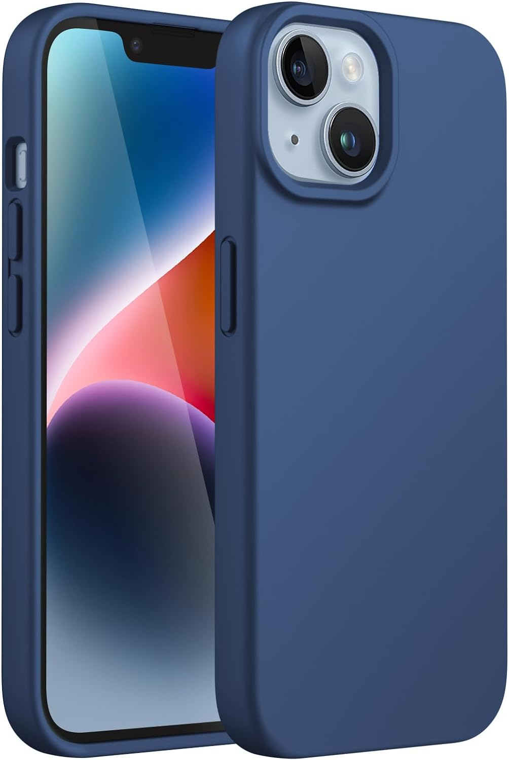 Jetech Silicone Case for Iphone 14 6.1-Inch, Silky-Soft Touch Full-Body Protective Phone Case, Shockproof Cover with Microfiber Lining (Sierra Blue)