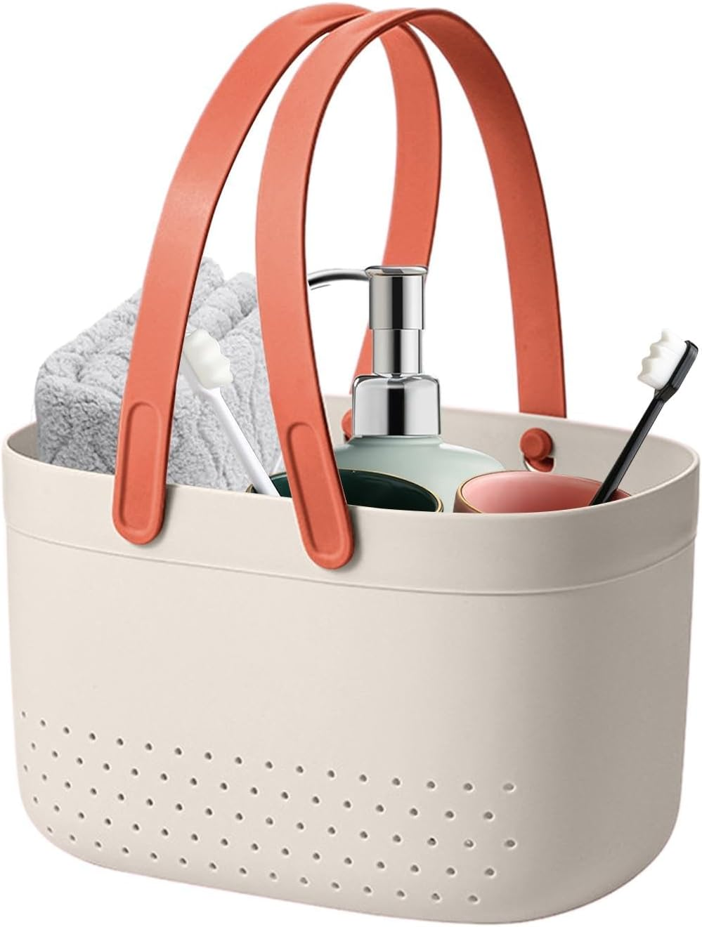 Toiletry Basket for Bathroom, Drainage Box for Shower, Bath Storage Baskets, Shower Bin Organizer for Bathroom Kitchen, Drainage Shower Organizer