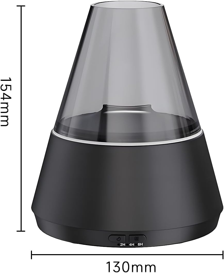 QUMOX A9 Flame Aroma Diffuser 150Ml &ndash; Essential Oil Humidifier with Simulated Flame & Color Changing Ambient Light, 2H/4H/6H Timer, Auto Shut-Off, Ultrasonic Cool Mist for Home, Bedroom, Office image number 2