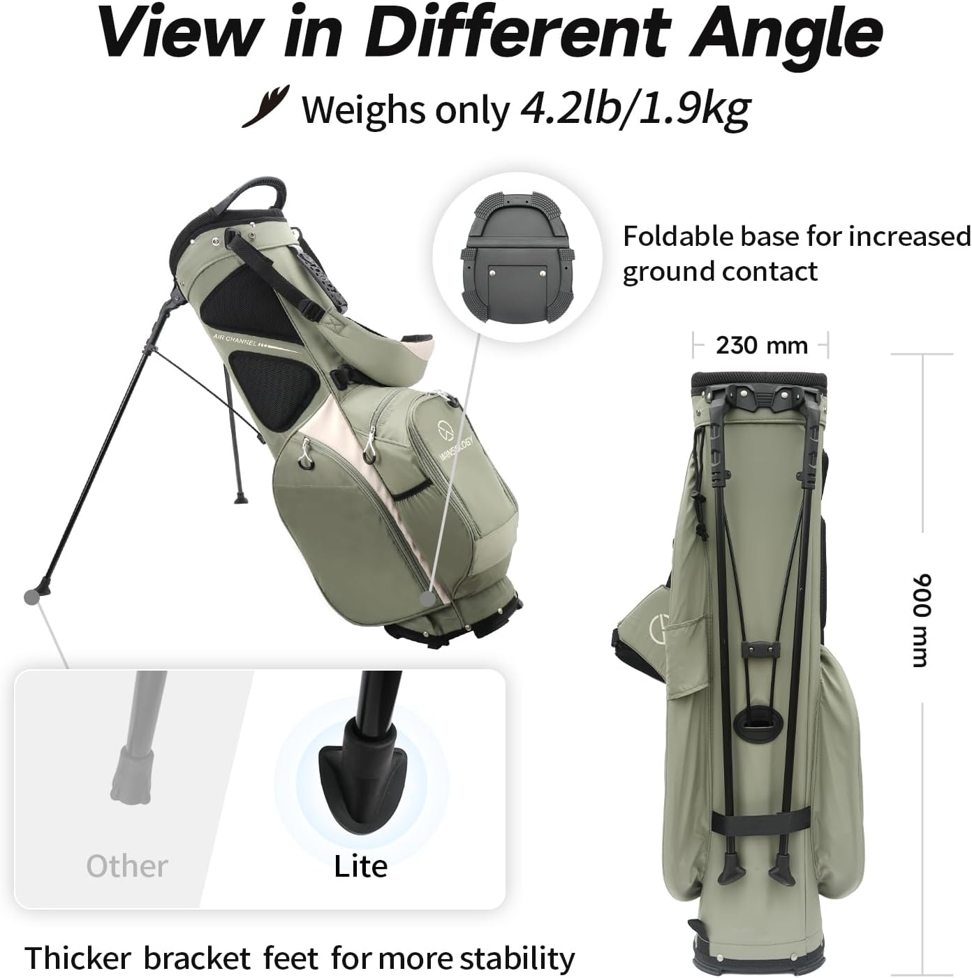 T WINSOLOGY Golf Bag for Men Travel Club Stand Ball Cart Support Pole Vessel Pouch Camo Stand Gifts Airlines for Women,Womens Double Shoulder Straps Lightweight Golf Bag Organizer Storage.