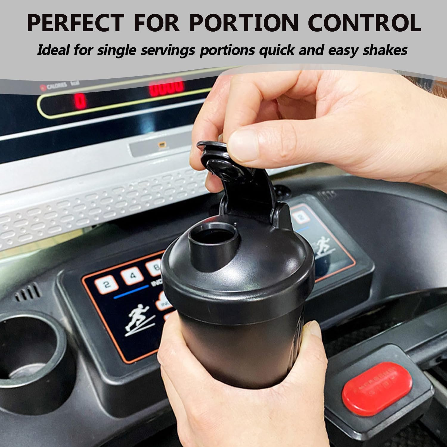 Shaker Bottle for Protein Powder 400 Ml with Mixball Non-Leak Cap for Fitness Sports Gym Supplement (Black)