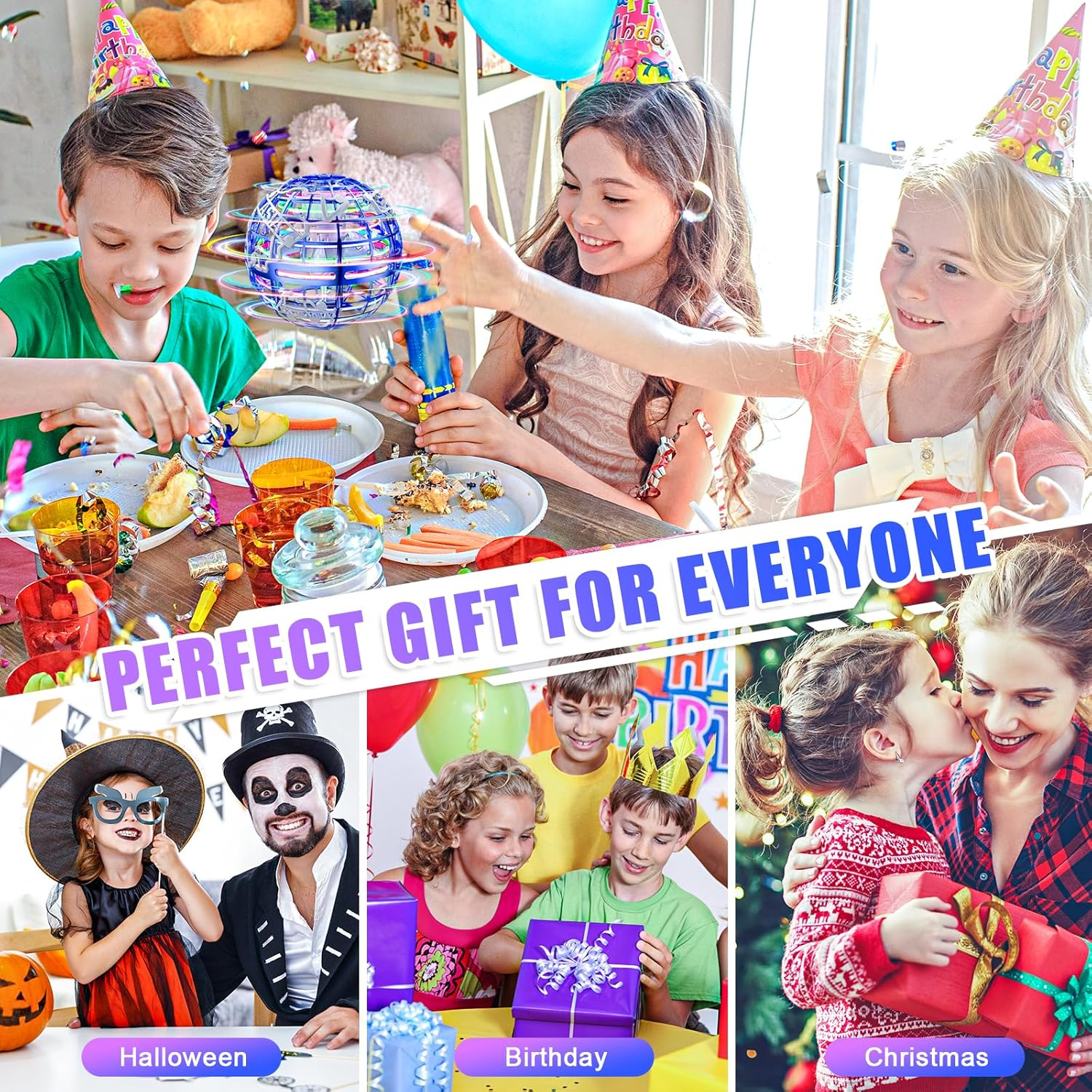 Flying Orb Ball 2023 Newest Upgrade Hover Boomerang Ball 6 Lighting Effects Cool Toys for Kids Teen Adults Indoor Outdoor Flying Ball Toy, Blue image number 3