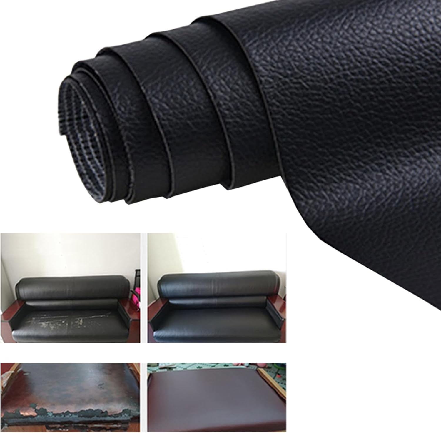 Sofa Leather Repair Kit 35 X 137 Cm Self-Adhesive Leather Repair Patch, Car Scratch Repair Kit Suitable for Sofas, Car Seats, Luggage, Book Binding image number 3
