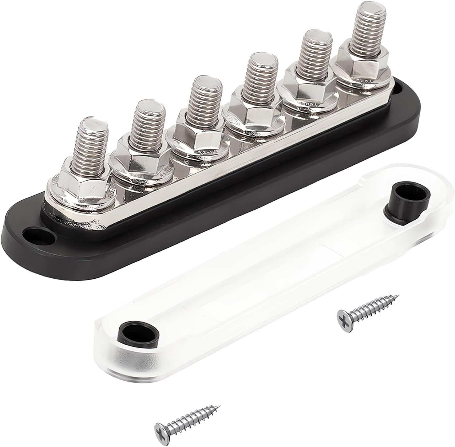 4 Gang 300A M8 Power Distribution Block Bus Bar Terminal Post Stud 12V Red Tin-Plated Copper Corrosion Protection Anti-Galling Durable and Compatible Enhance Your RV Experience image number 3