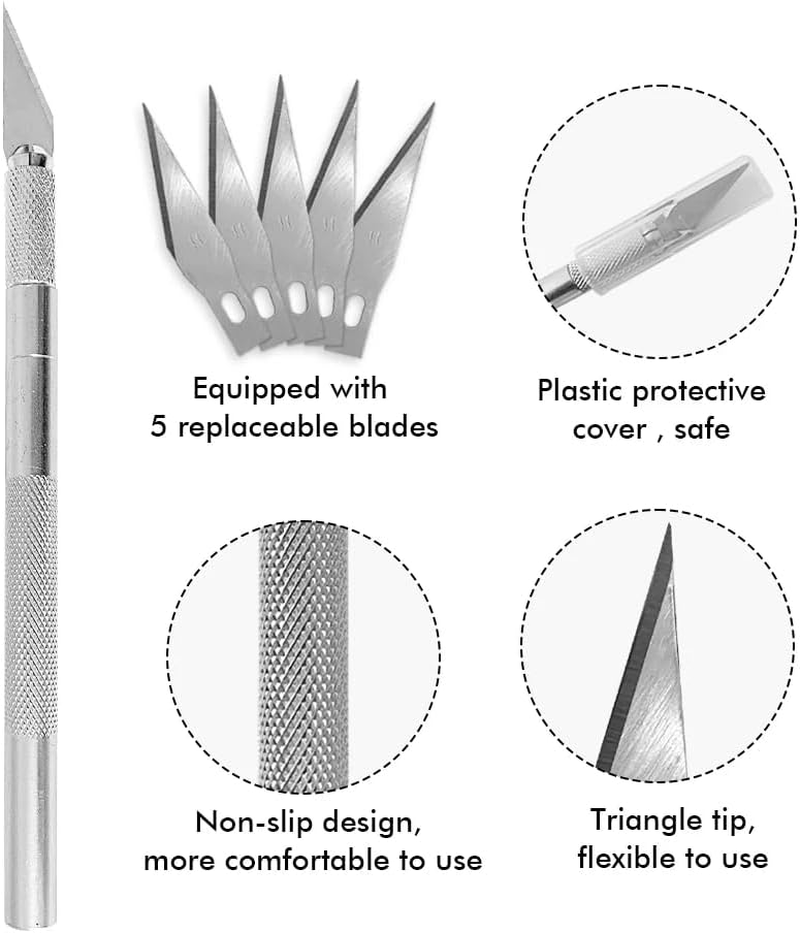 LZLRUN 10 PCS Automotive Vinyl Film Tool Kit, Window Film Installation Tools Wrap Squeegee Wallpaper Smoothing Tool Felt Squeegee Hard Scraper Vinyl Trimming Tool for Car Wrapping Installation image number 6