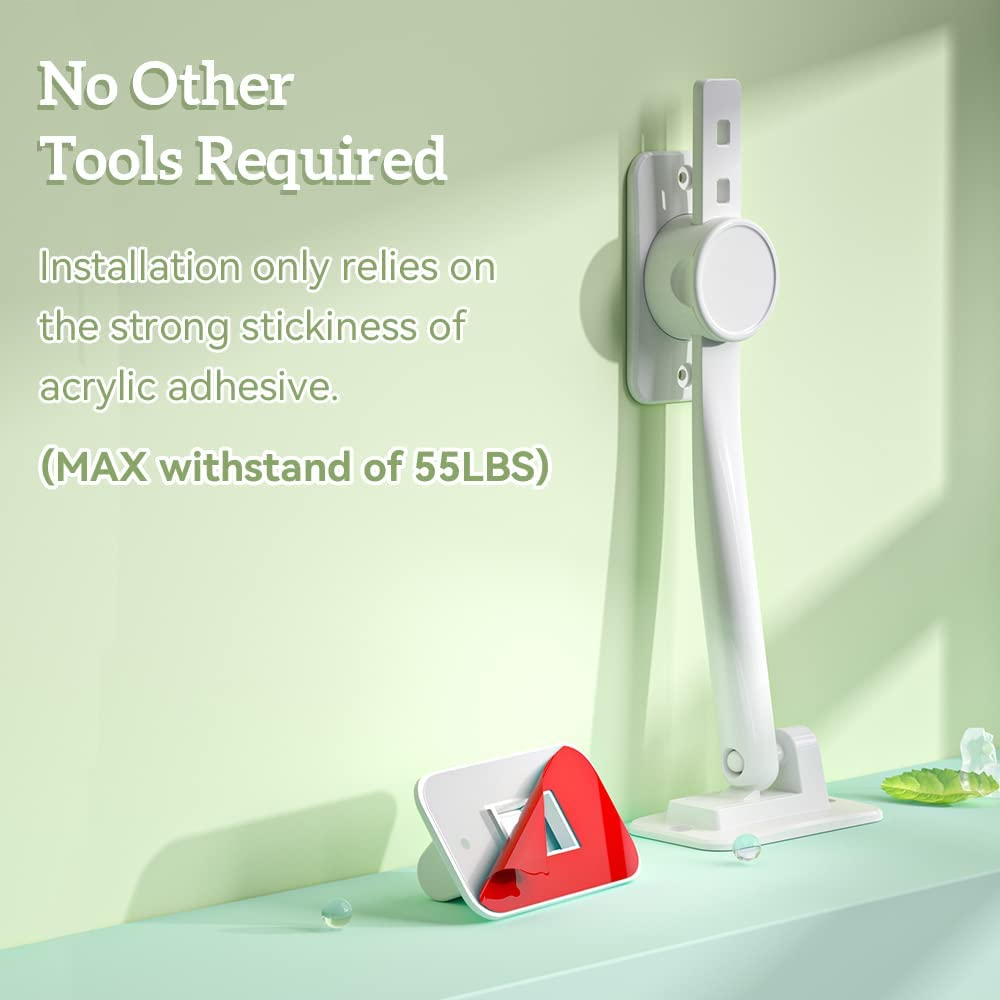 SAFELON Baby Safety Door Finger Pinch Guard, Lock & Stopper for Kids & Pets, Convenient Cats Entry, Adjustable Latch for Dogs No More Pet Gates (White) image number 4