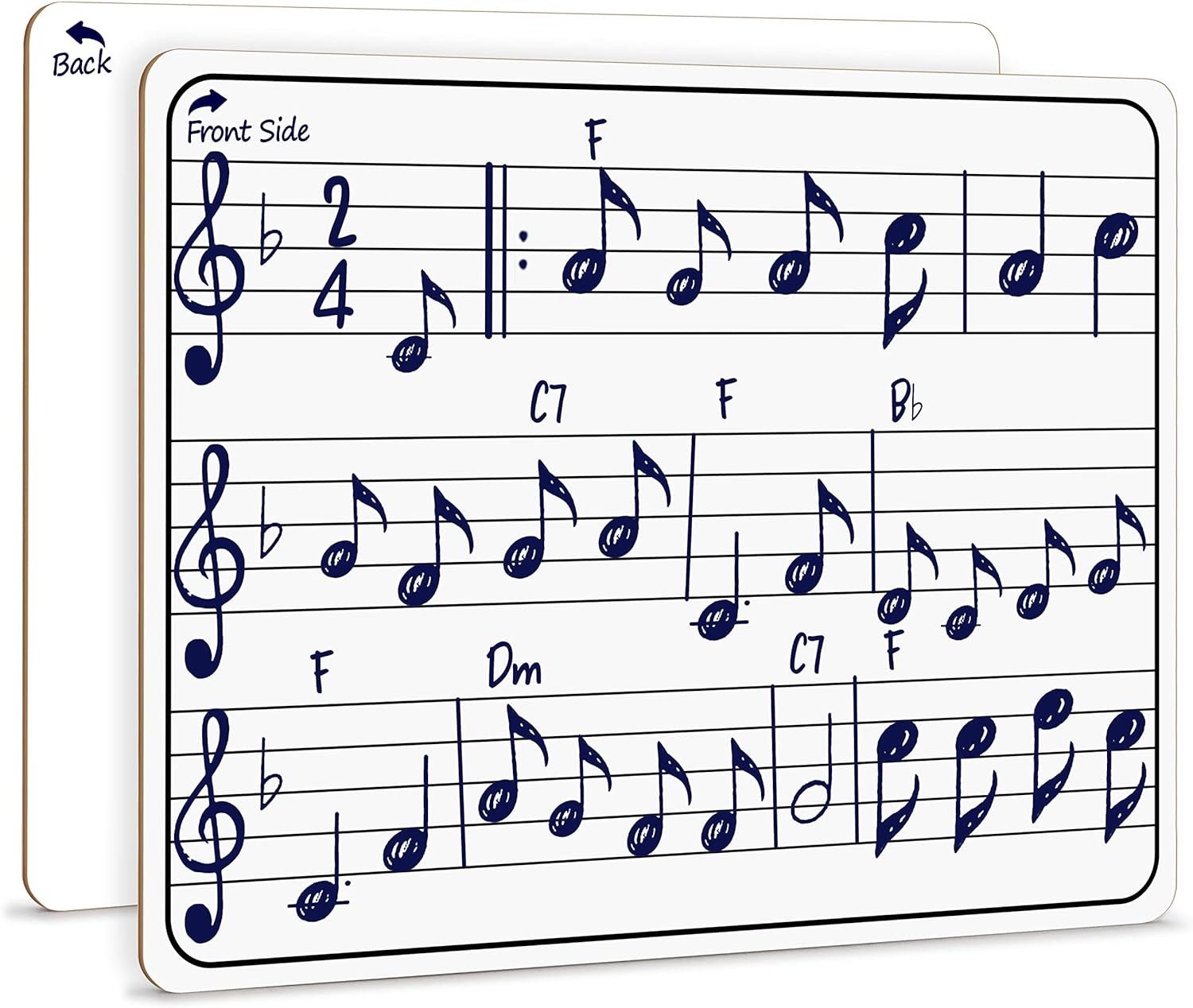 Dry Erase Staff Music Lap White Board 9"X12" L Write Musical Notes and More (Double Sided Mini Whiteboards) image number 4