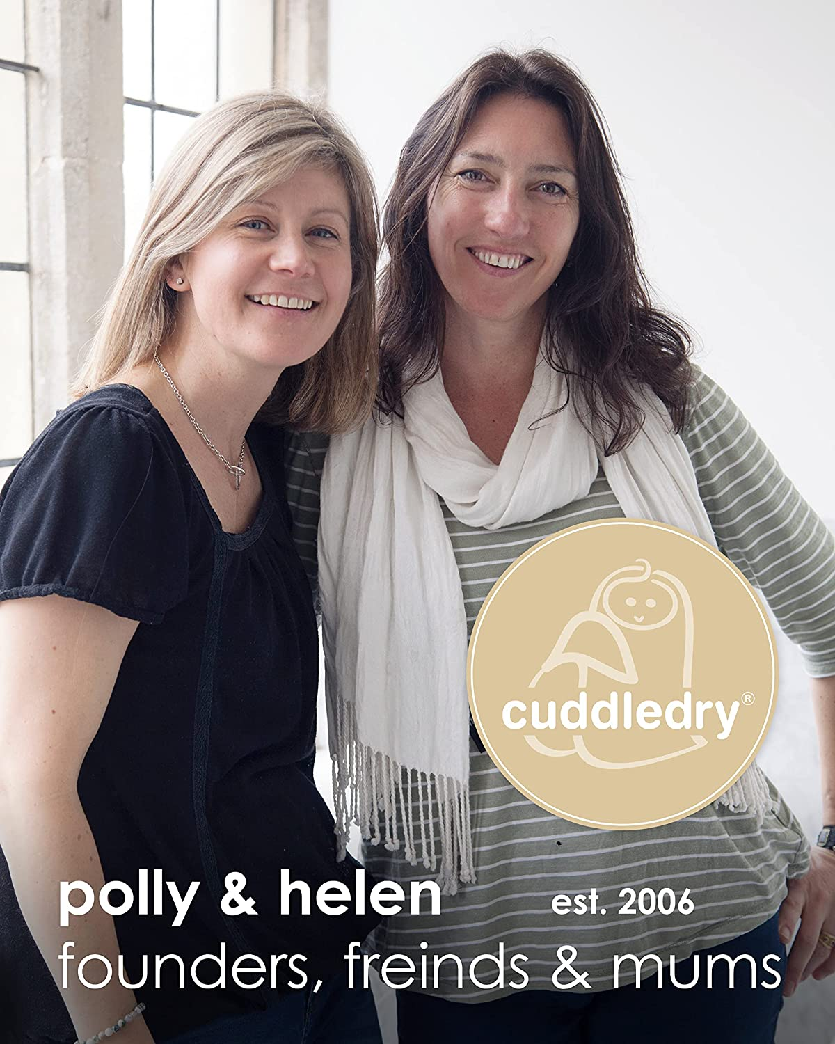 Cuddledry Hands-Free Baby Bath Towel | Soft Bamboo & Cotton Apron | Newborn Support & Gift | Fast-Drying, Safe & Absorbent | Grey - White image number 6